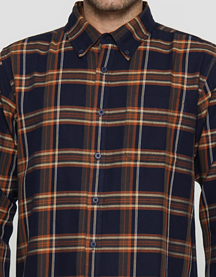 Cole Kemeja Lengan Panjang Pria Print Check Hil