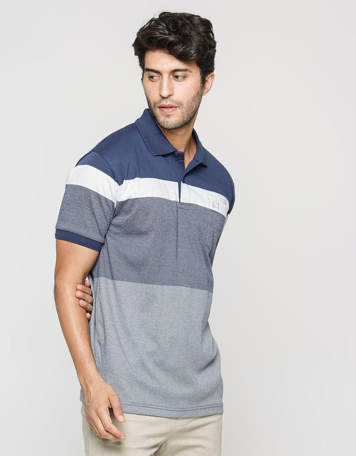Cole Short Sleeve Polo Shirt Stripe Mix Pocket