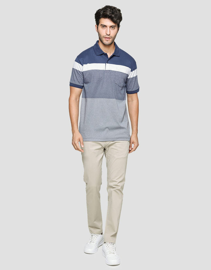 Cole Short Sleeve Polo Shirt Stripe Mix Pocket