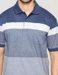 Cole Short Sleeve Polo Shirt Stripe Mix Pocket