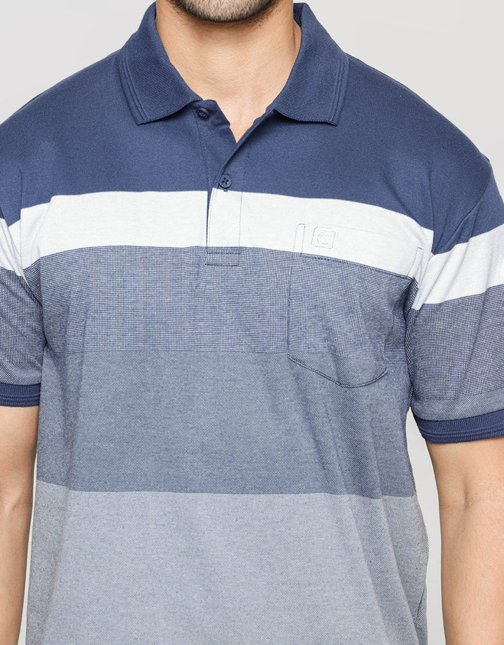 Cole Short Sleeve Polo Shirt Stripe Mix Pocket