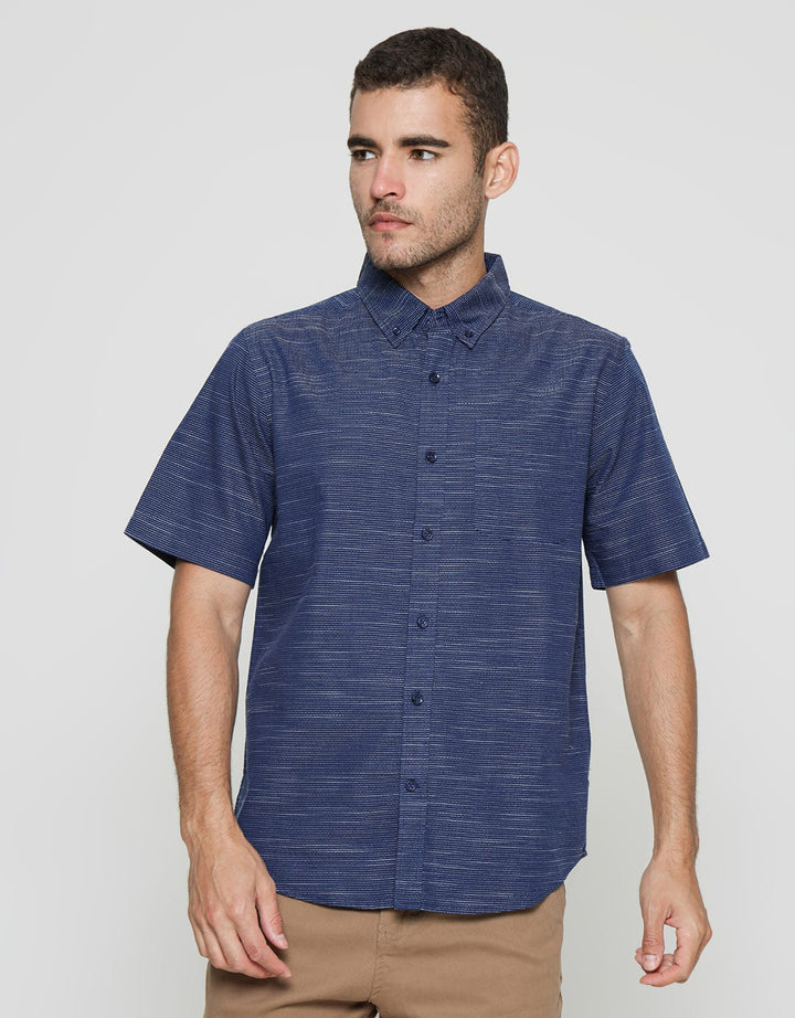 Cole Kemeja Lengan Pendek Pria Print Stripe Engineer