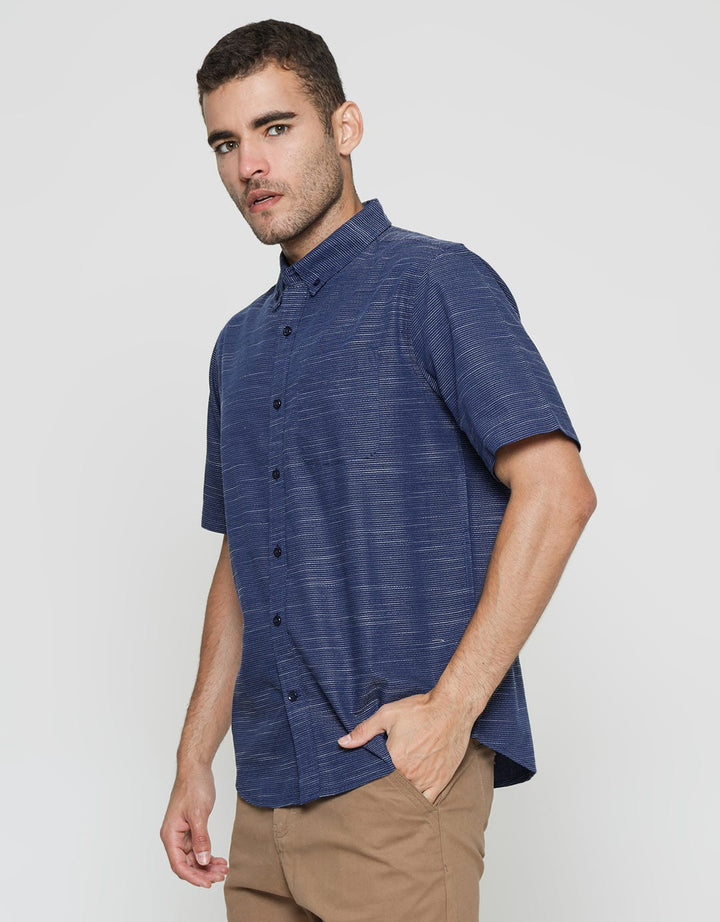 Cole Kemeja Lengan Pendek Pria Print Stripe Engineer