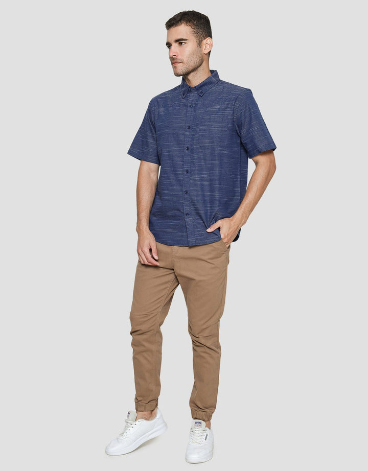 Cole Kemeja Lengan Pendek Pria Print Stripe Engineer