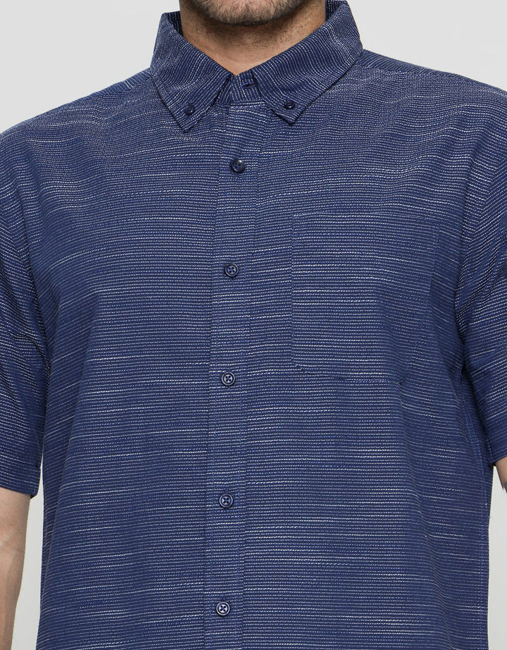 Cole Kemeja Lengan Pendek Pria Print Stripe Engineer
