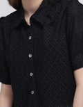 Details Brocade Eyelet Women's Short Shirt
