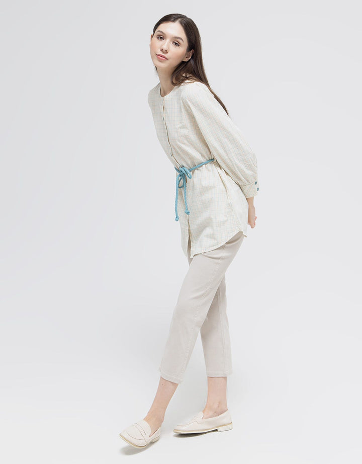 Exit Welqy Blouse With Belt Wanita