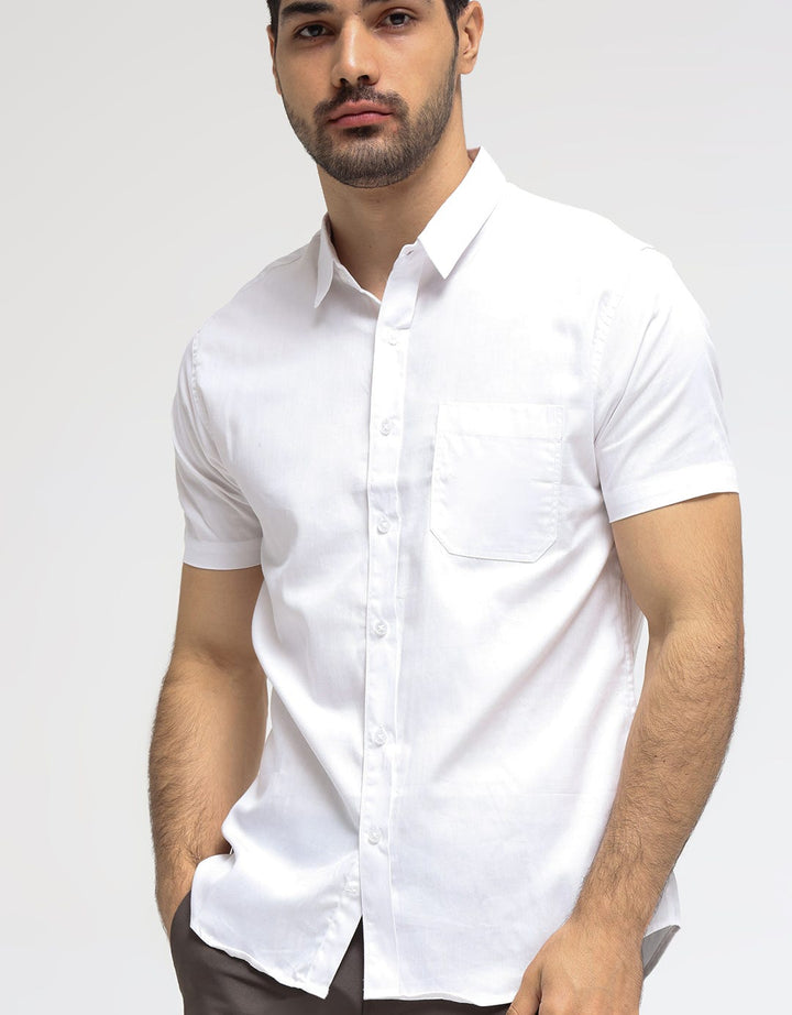Larusso Kemeja Basic Tencel Pendek