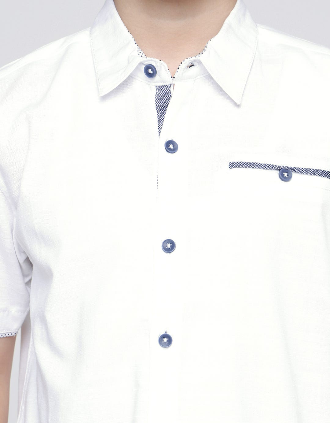 Little M Solid Linen Slub Boys Shirt
