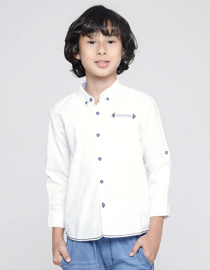 Little M Long Sleeve Shirt Solid Oxford