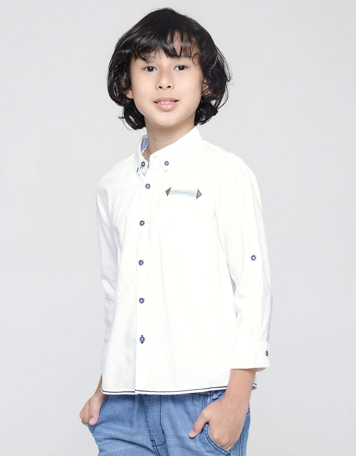 Little M Long Sleeve Shirt Solid Oxford