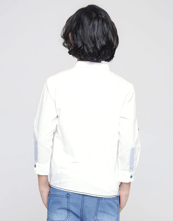 Little M Long Sleeve Shirt Solid Oxford