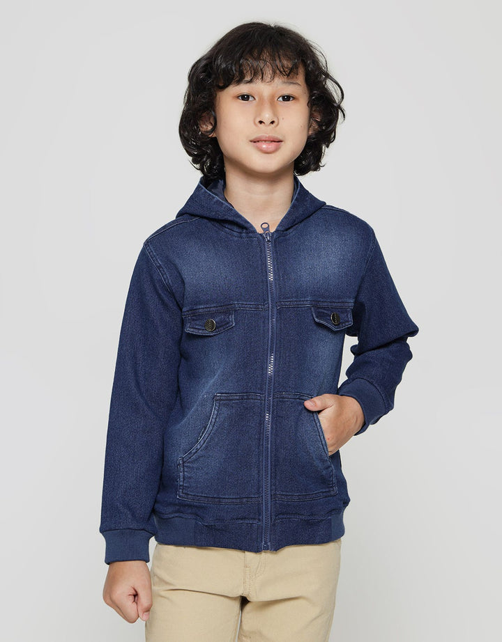 Little M Jacket Terry Denim Hoody