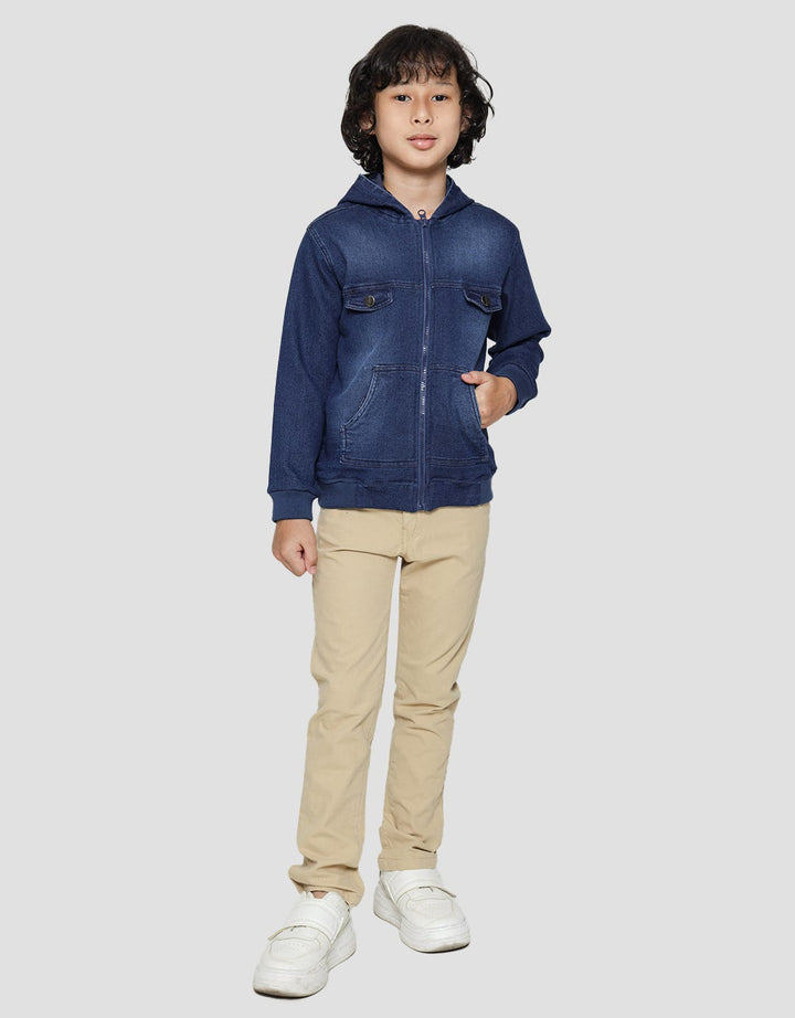 Little M Jacket Terry Denim Hoody