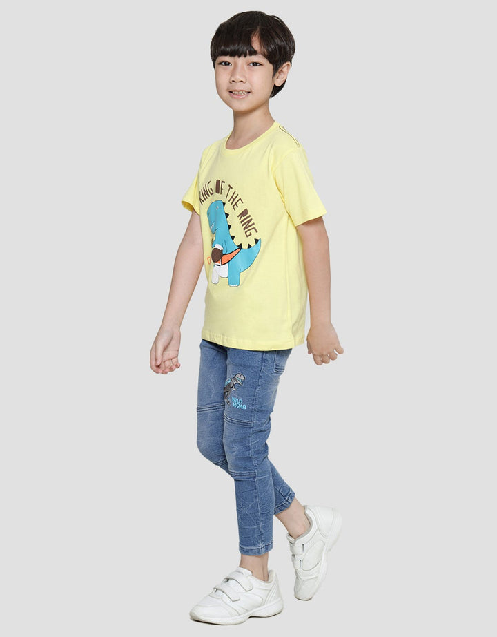 Little M Kaos Lengan Pendek Anak Laki-laki Print King Of The Ring