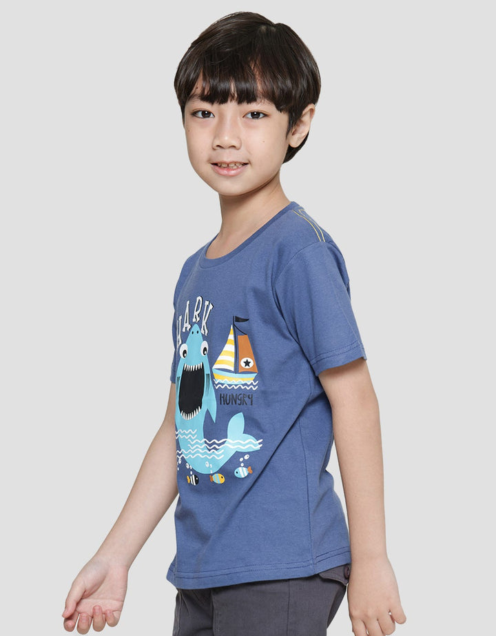 Little M Shark Kaos Lengan Pendek Anak Laki-Laki