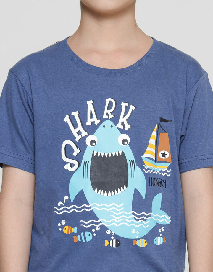 Little M Shark Kaos Lengan Pendek Anak Laki-Laki