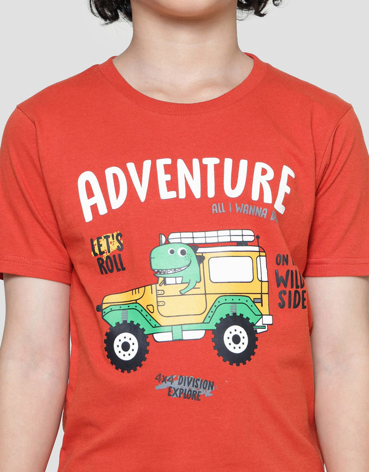 Little M Kaos Lengan Pendek Anak Laki-laki Print Print Adventure