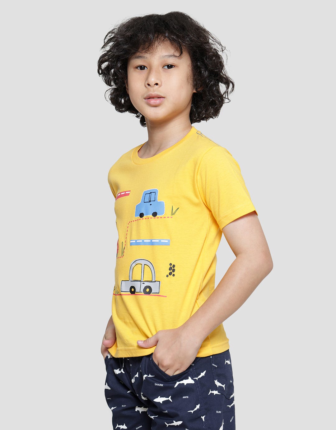 Little M Car Print Kaos Anak Laki-laki