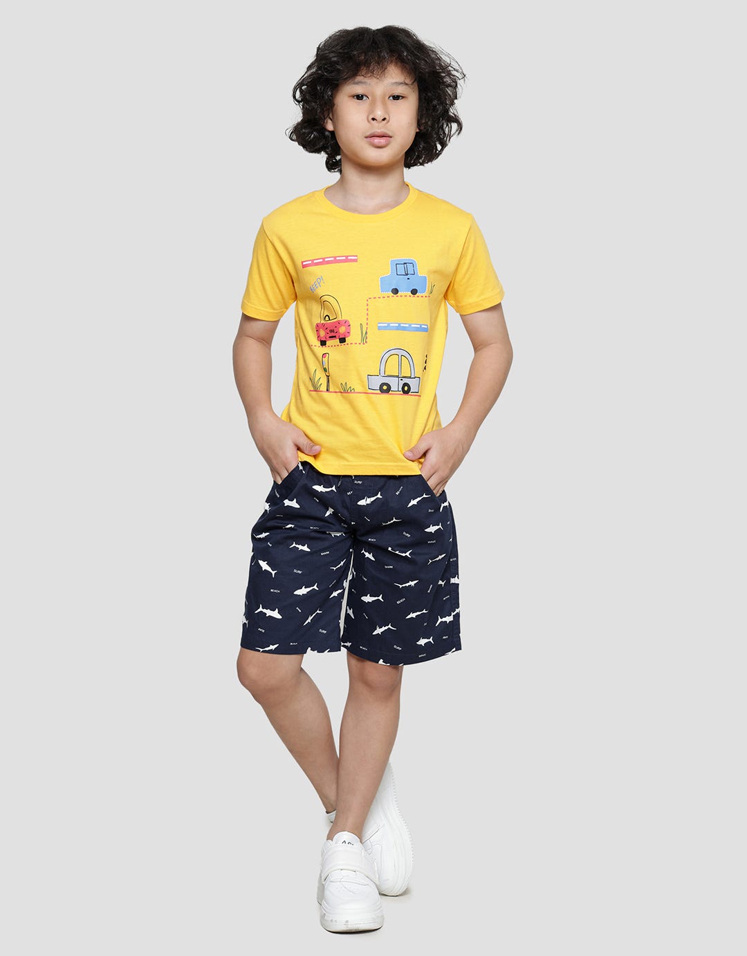 Little M Car Print Kaos Anak Laki-laki
