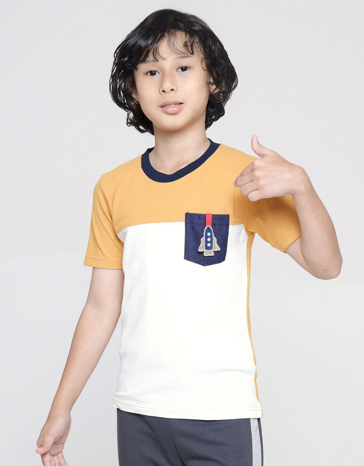 Little M Short Sleeve T-Shirt Cut N Sewn Pique Kntong Denim