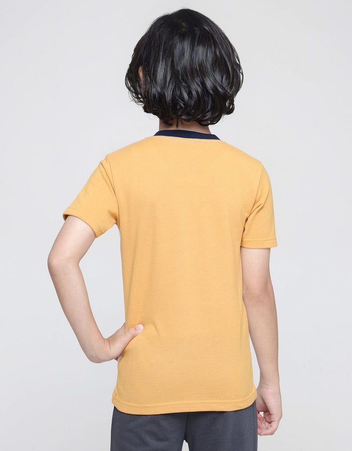 Little M Short Sleeve T-Shirt Cut N Sewn Pique Kntong Denim