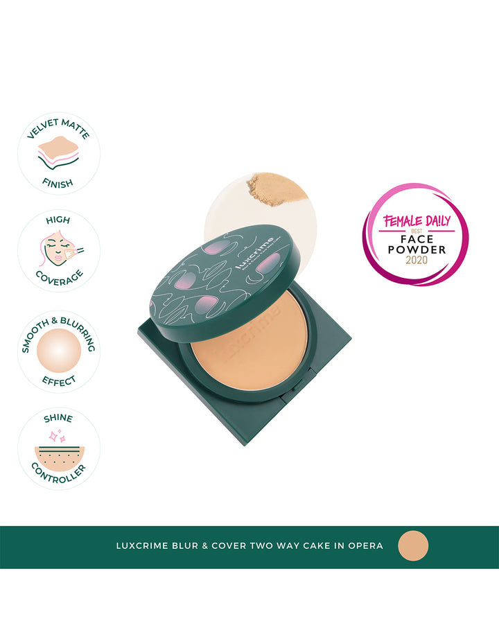 Luxcrime Blur And Cover Two Way Cake Opera 4.5 gr