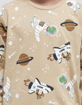 Little M Sweatshirt Terry Print Dino Space