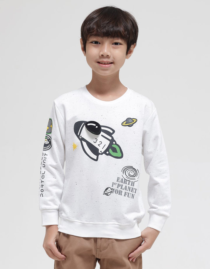Little M Sweatshirt Terry Dino Space Galaxy