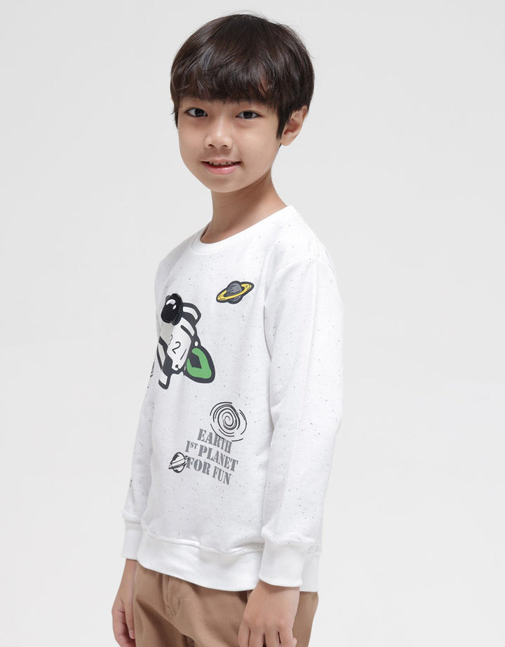 Little M Sweatshirt Terry Dino Space Galaxy