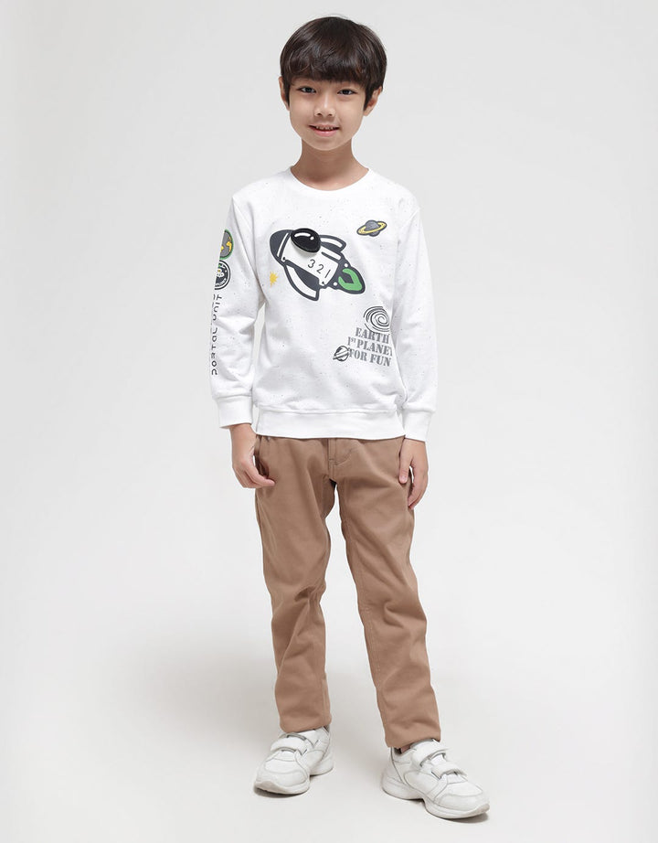 Little M Sweatshirt Terry Dino Space Galaxy