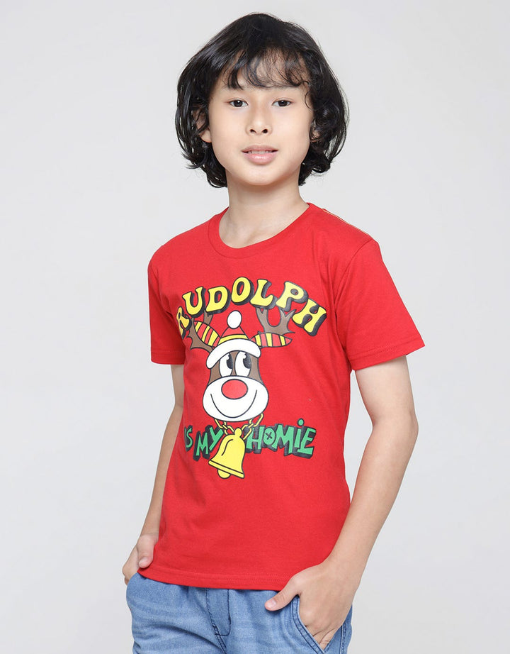 Little M Short Sleeve T-Shirt Ki Seasonal Xmas Rudolf
