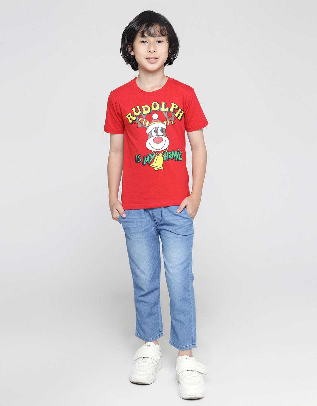 Little M Short Sleeve T-Shirt Ki Seasonal Xmas Rudolf