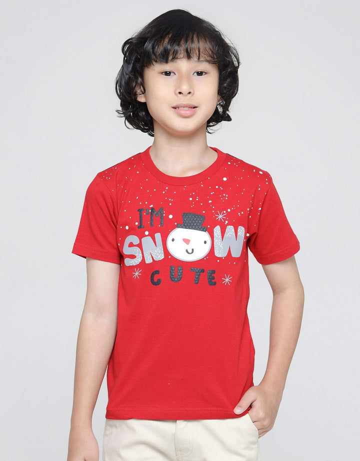 Little M Short Sleeve T-Shirt Seasonal Xmas I Am Snowcute