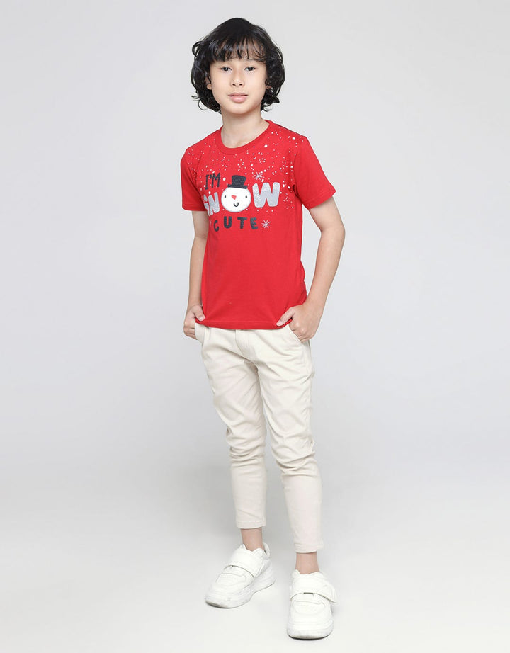 Little M Short Sleeve T-Shirt Seasonal Xmas I Am Snowcute