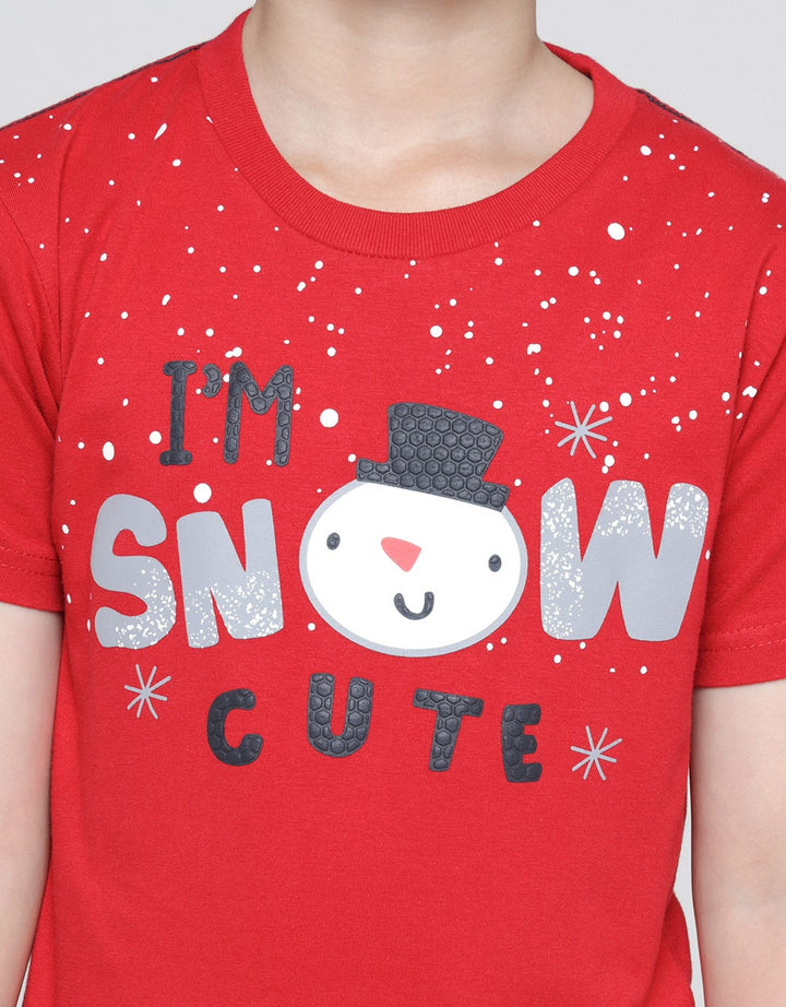 Little M Short Sleeve T-Shirt Seasonal Xmas I Am Snowcute