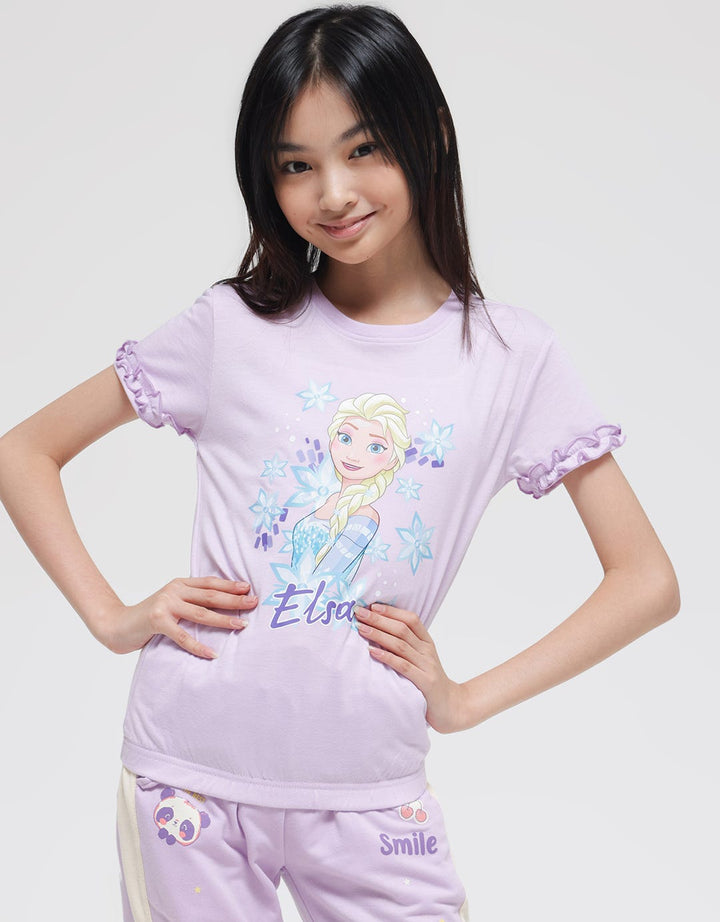 Disney Frozen Elsa Print Kaos Anak Perempuan