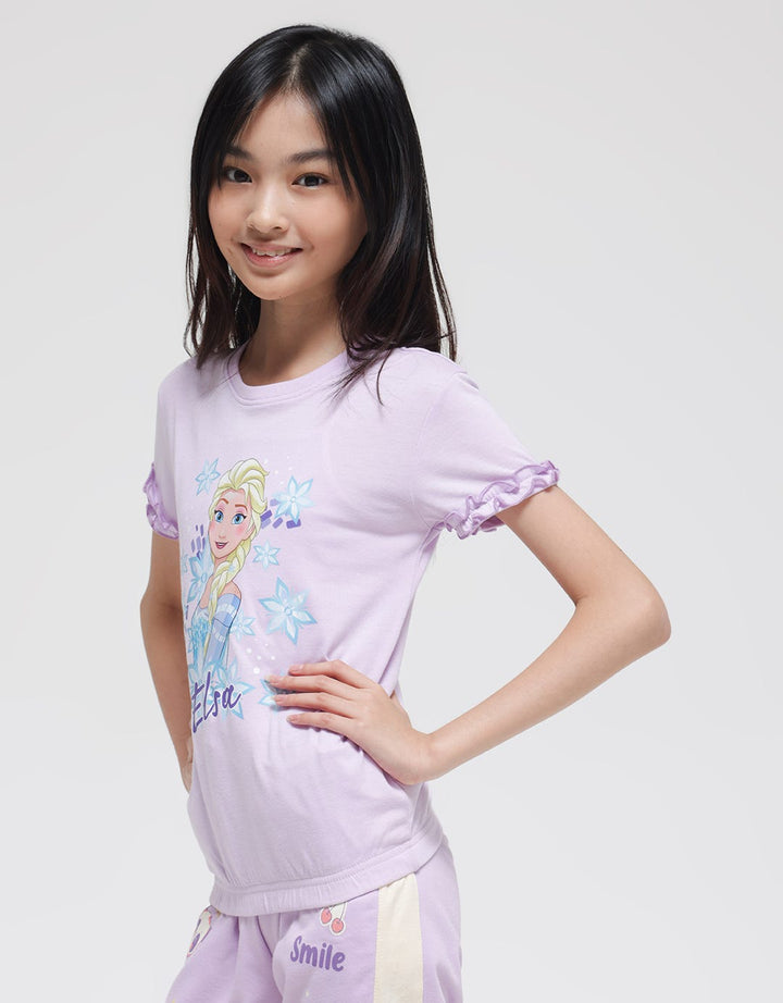 Disney Frozen Elsa Print Kaos Anak Perempuan