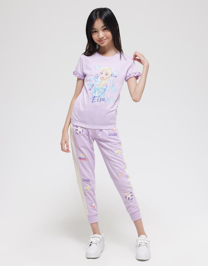 Disney Frozen Elsa Print Kaos Anak Perempuan