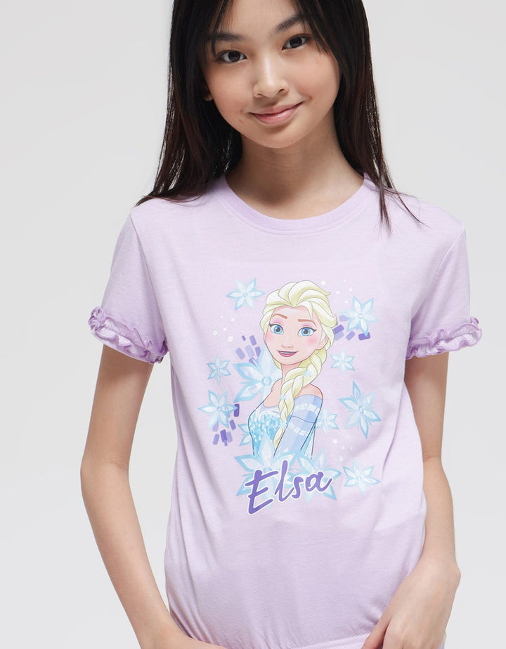 Disney Frozen Elsa Print Kaos Anak Perempuan