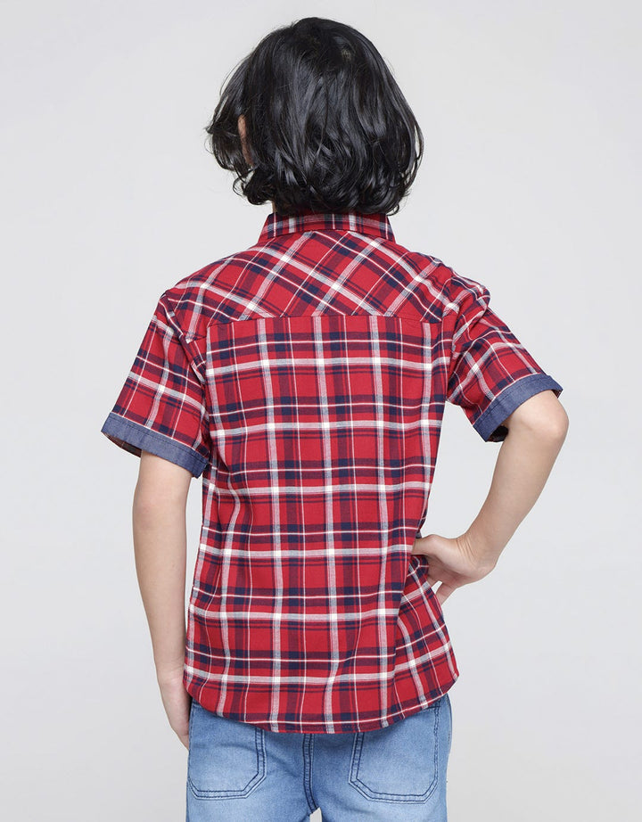 Little M Checked Yarndyed Kemeja Anak Laki-laki