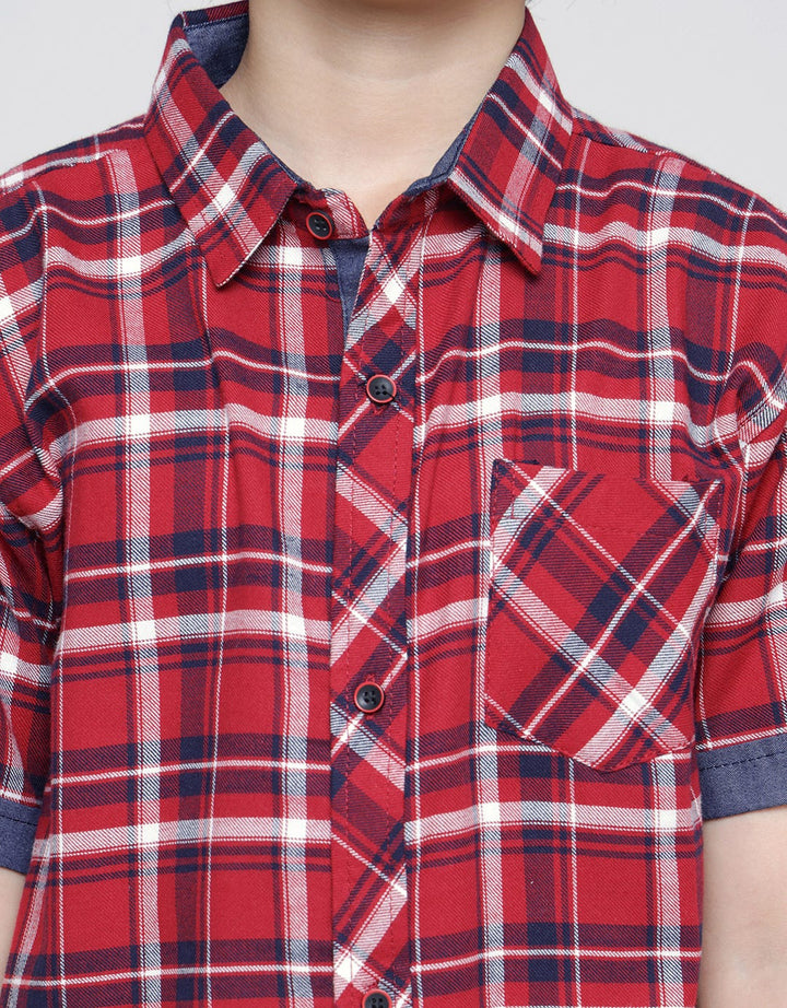 Little M Checked Yarndyed Kemeja Anak Laki-laki