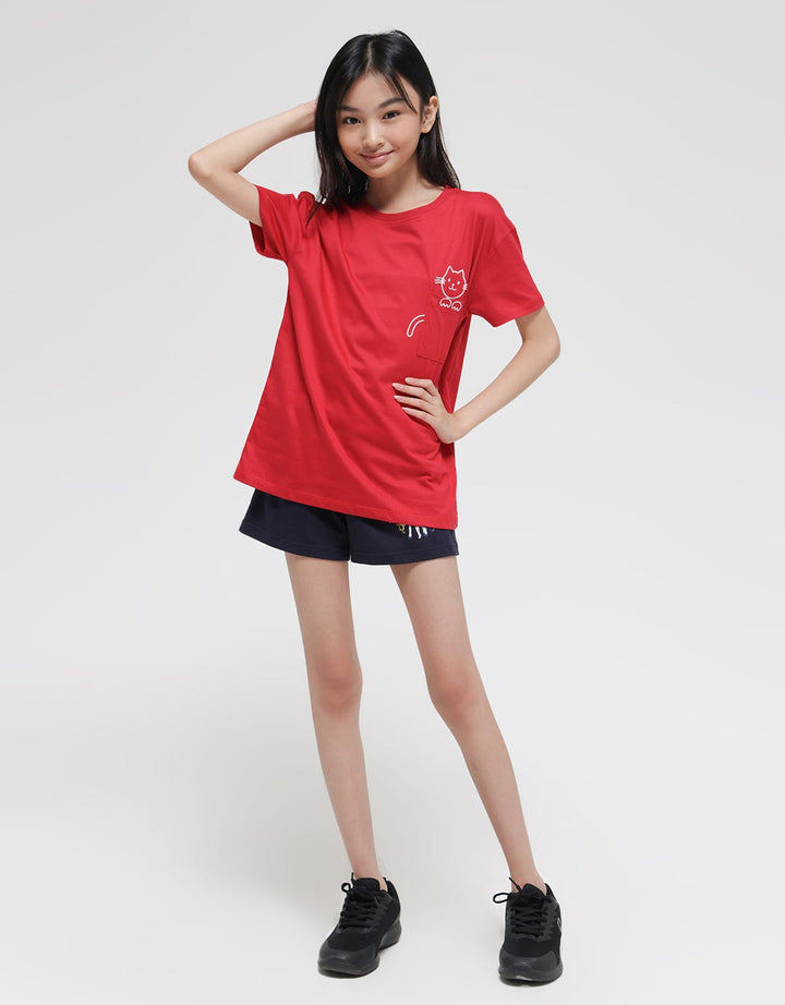 Nevada Short Sleeve T-Shirt With Pocket Embro Cat