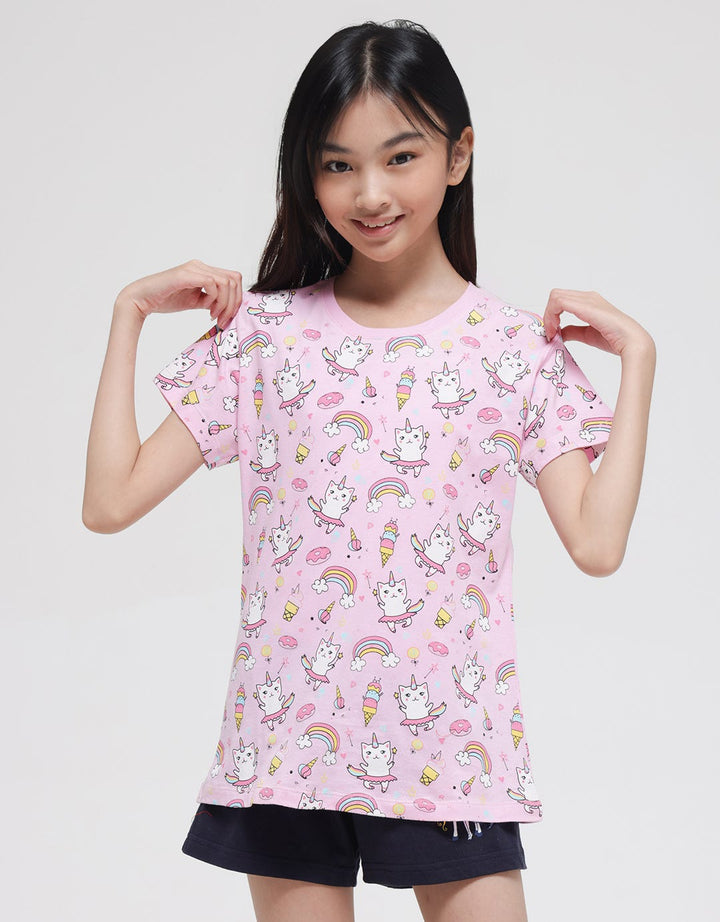 Aero Short Sleeve T-Shirt Caticorn Rainbow