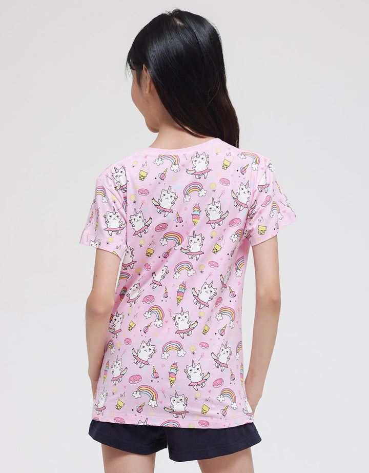 Aero Short Sleeve T-Shirt Caticorn Rainbow