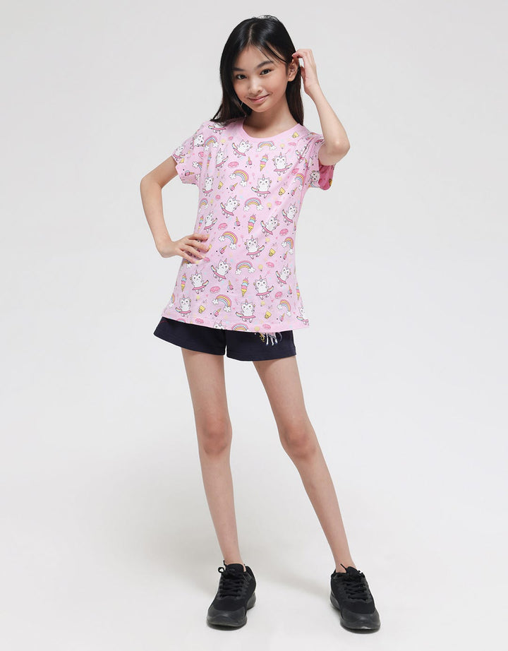 Aero Short Sleeve T-Shirt Caticorn Rainbow