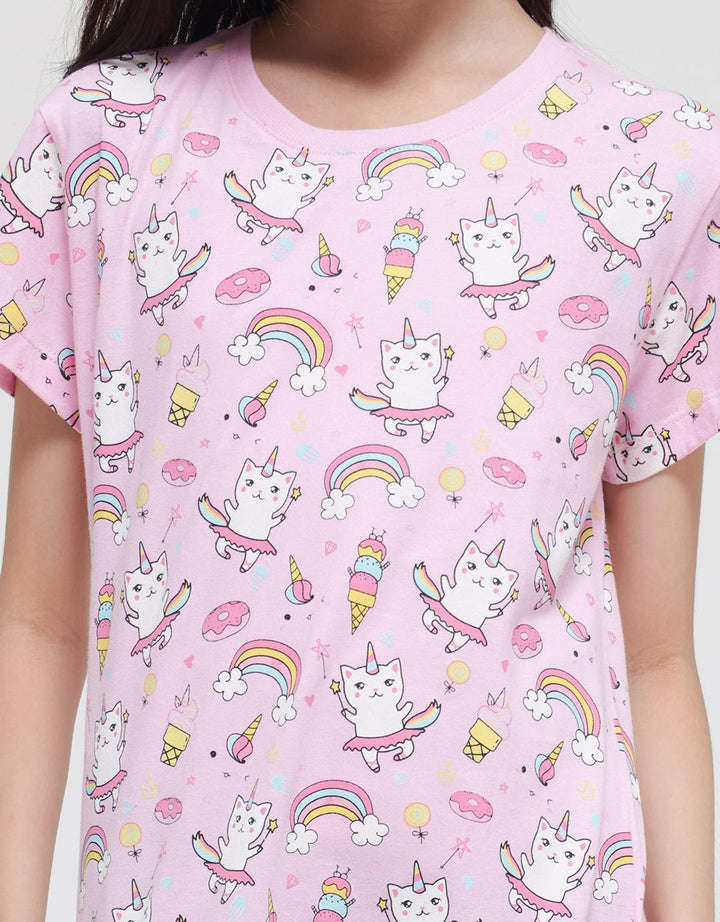 Aero Short Sleeve T-Shirt Caticorn Rainbow