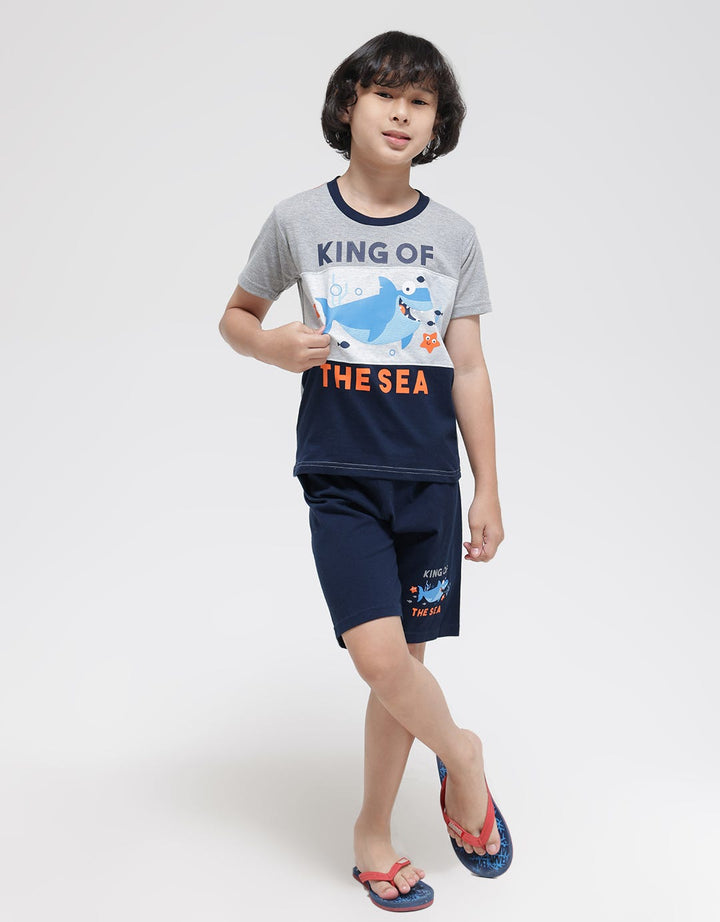 Little M King Of The Sea Print Suit