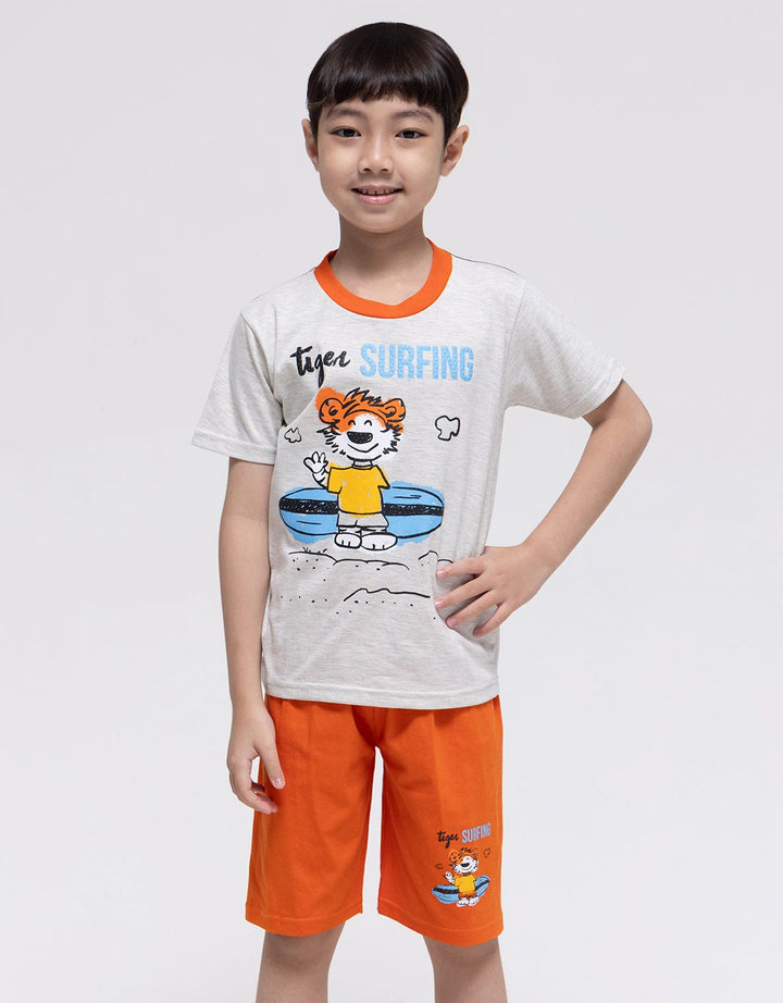 Little M Set T-Shirt Tiger Surfing