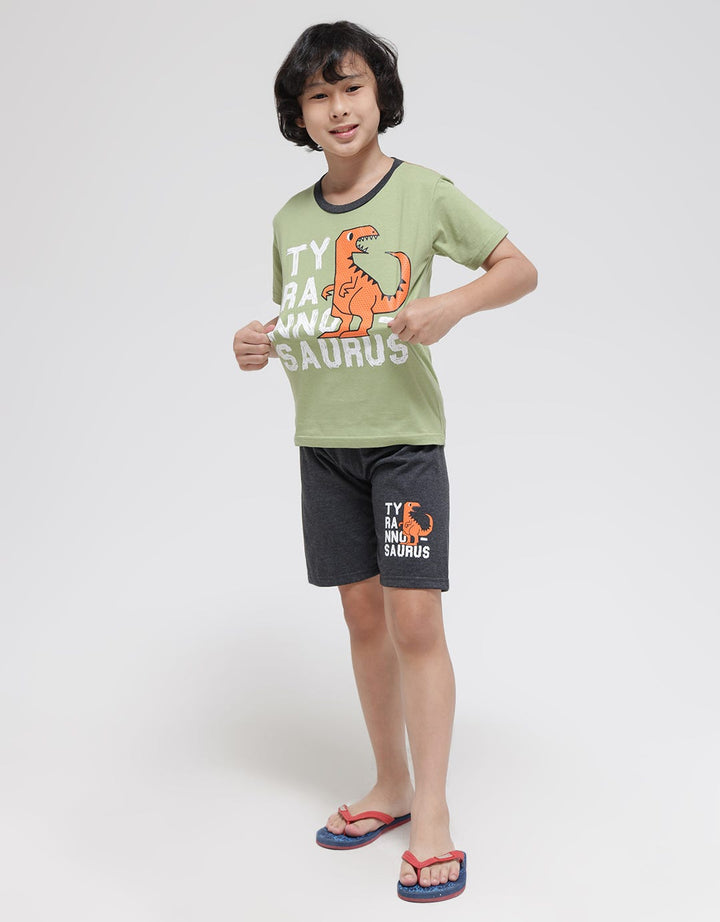 Little M Pakaian Setelan Print Tyranasaurus